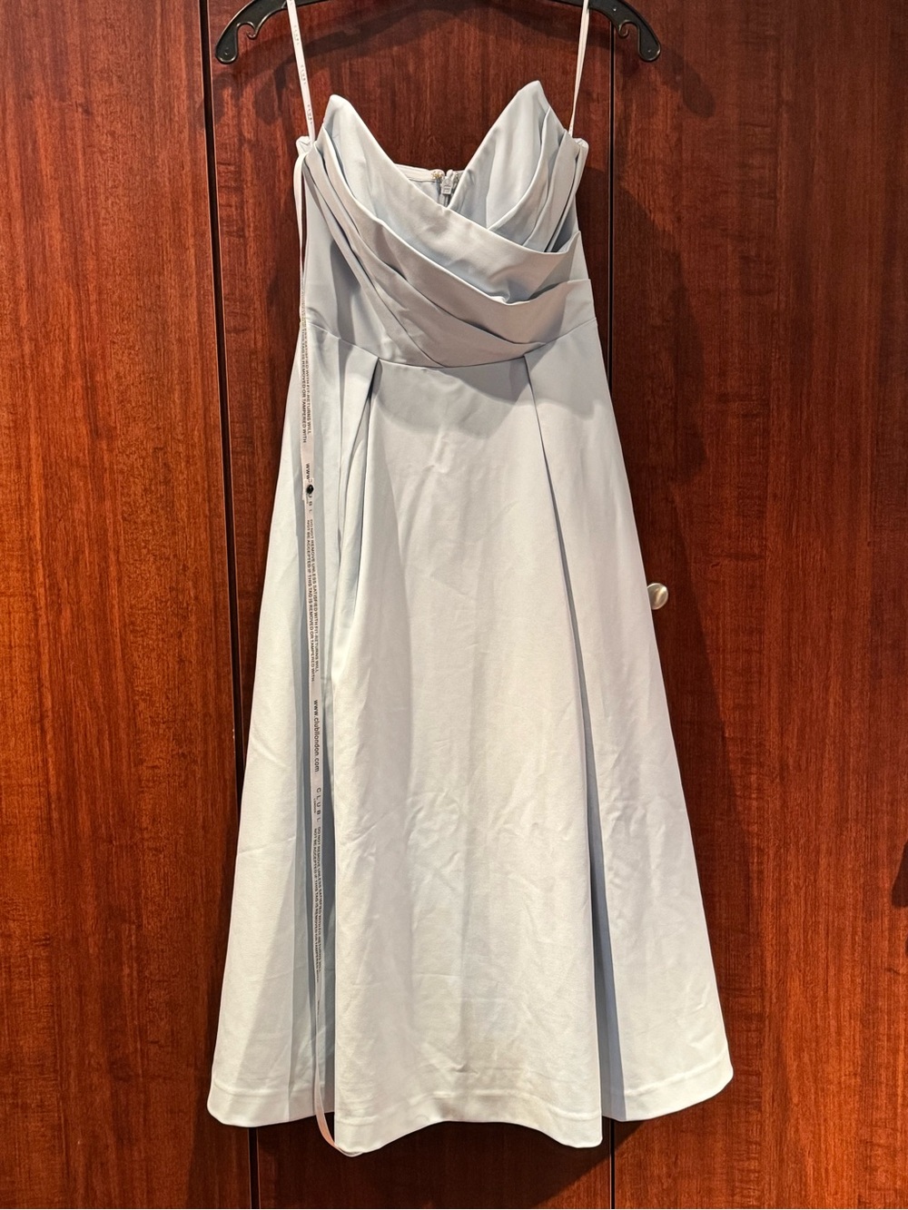 Club L Elegant Light Blue strapless Dress with pockets